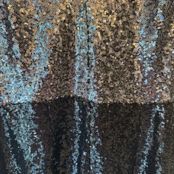 Nicole Miller Elegant Silver Black Sequin Dress Evening Occasion Date 0012 - Picture 6 of 15